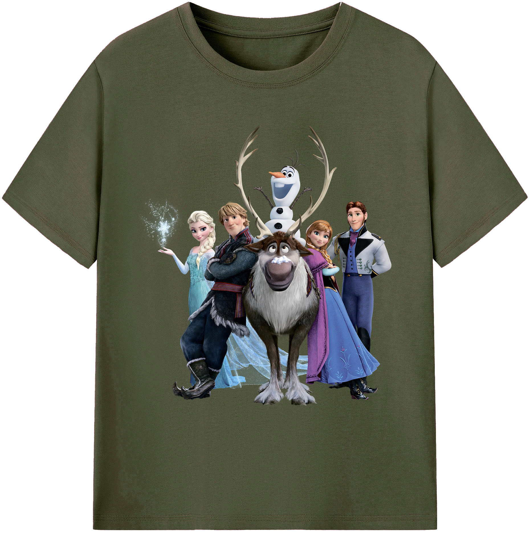 （画像用） アナと雪の女王 アンナ エルサ Frozen Anna Elsa 綿100％ メンズ半袖Tシャツ｜肌触りやわらか＆通気性
